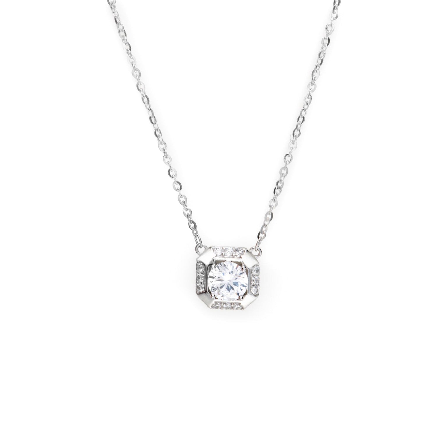 Diamond Stud Earrings and Necklace