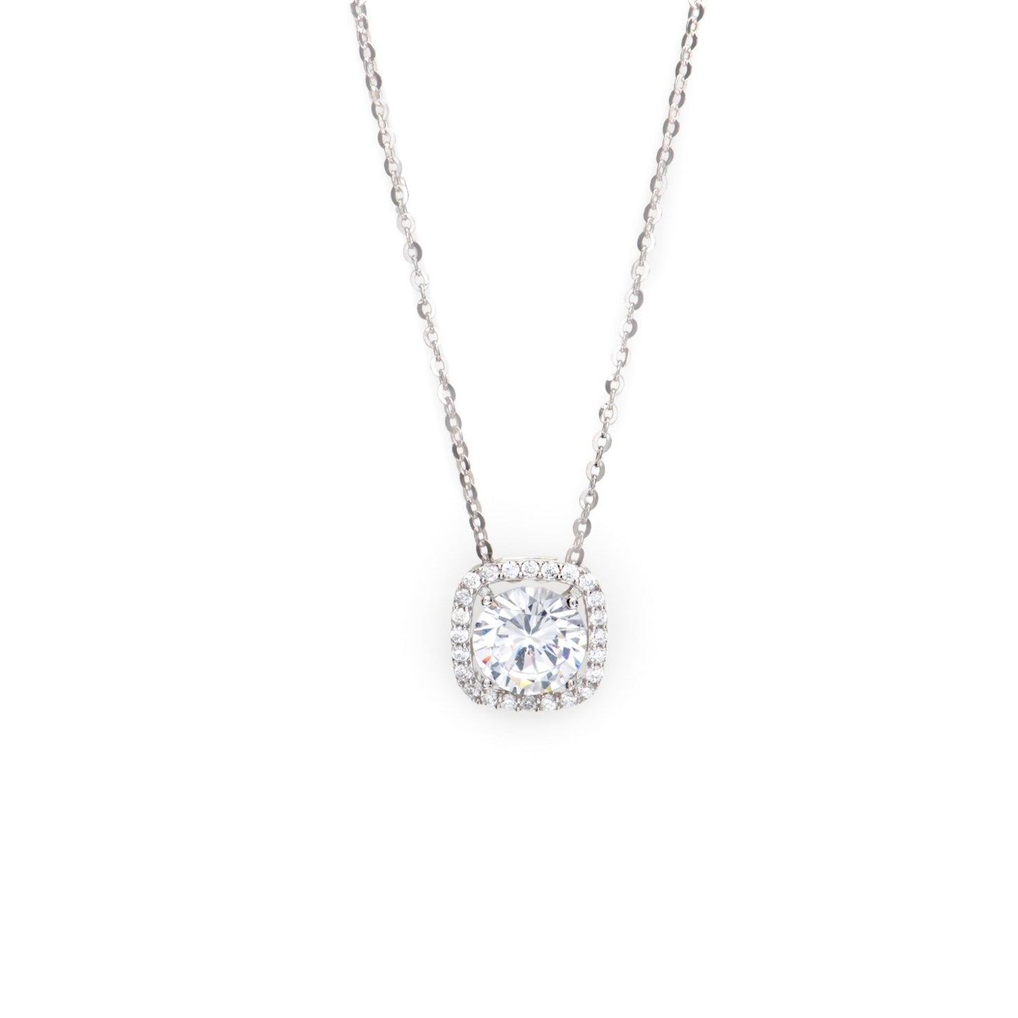 CZ Square Necklace and Earring Set