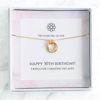30th Birthday Ring Necklace