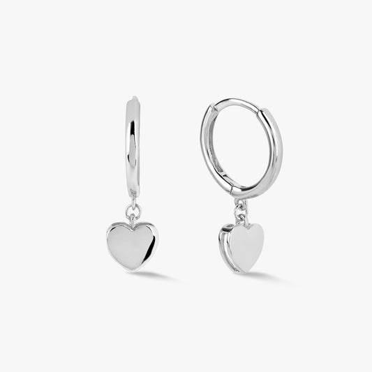 Heart Huggie Hoop Earrings