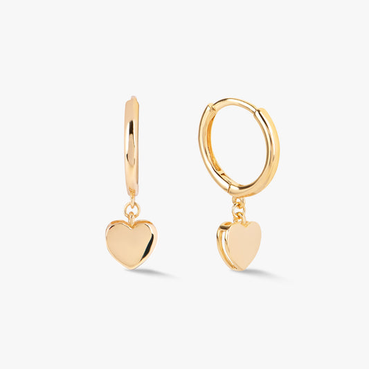 Heart Huggie Hoop Earrings