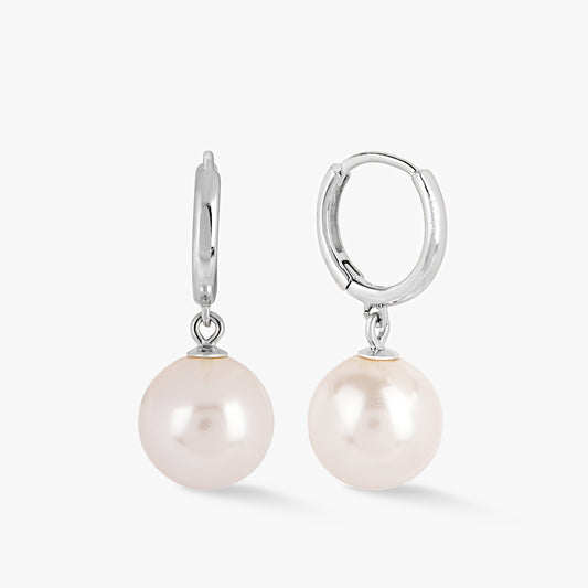 Vegan Pearl Hoop Earrings