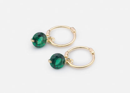 Emerald Huggy Hoop Earrings