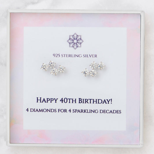 40th Birthday Stud Earrings