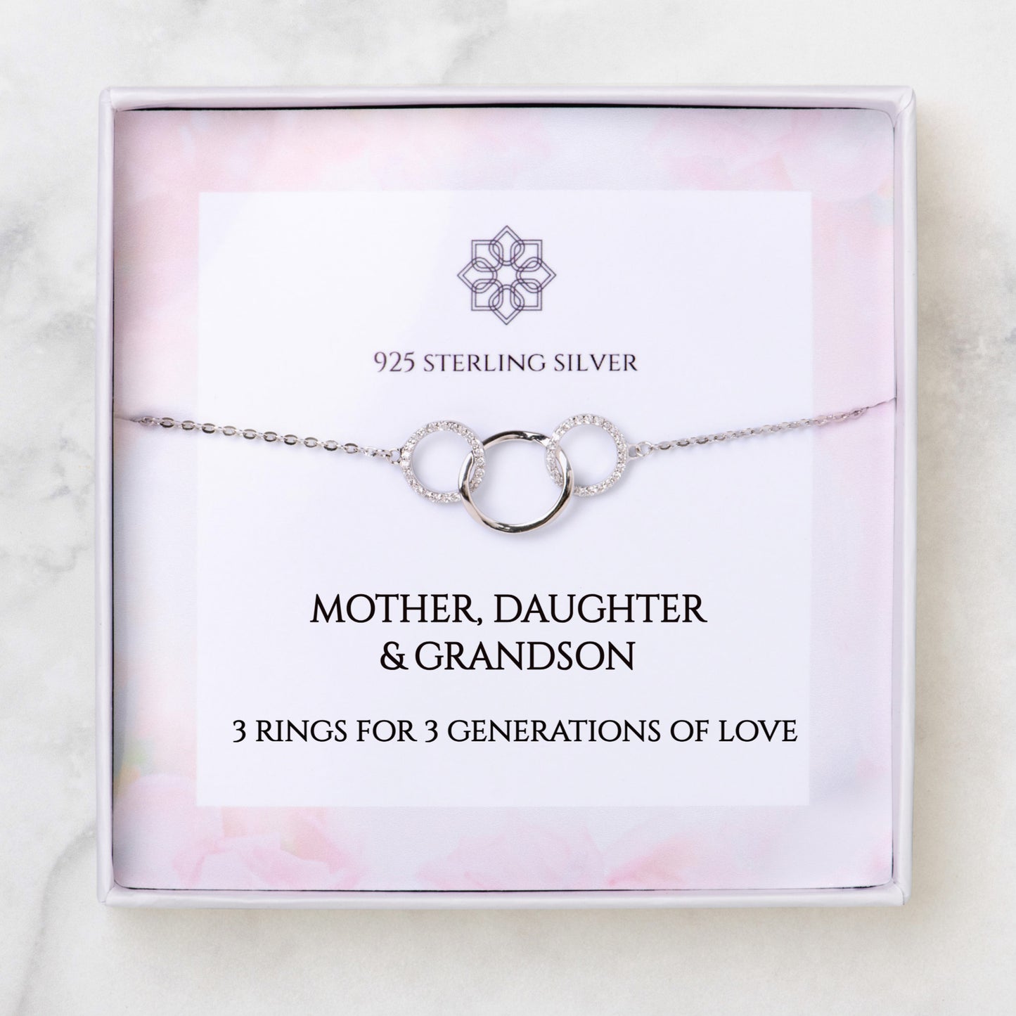 3 Rings for 3 Generations Grandson Necklace