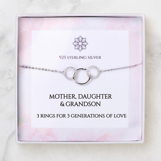 3 Rings for 3 Generations Grandson Necklace