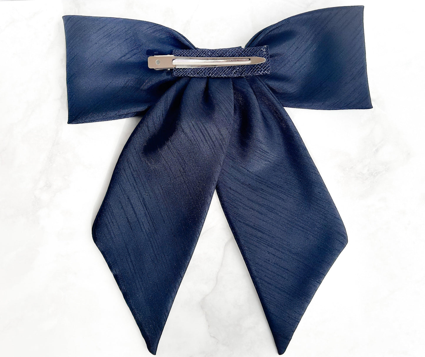 Oversized Black Satin Hair Bow