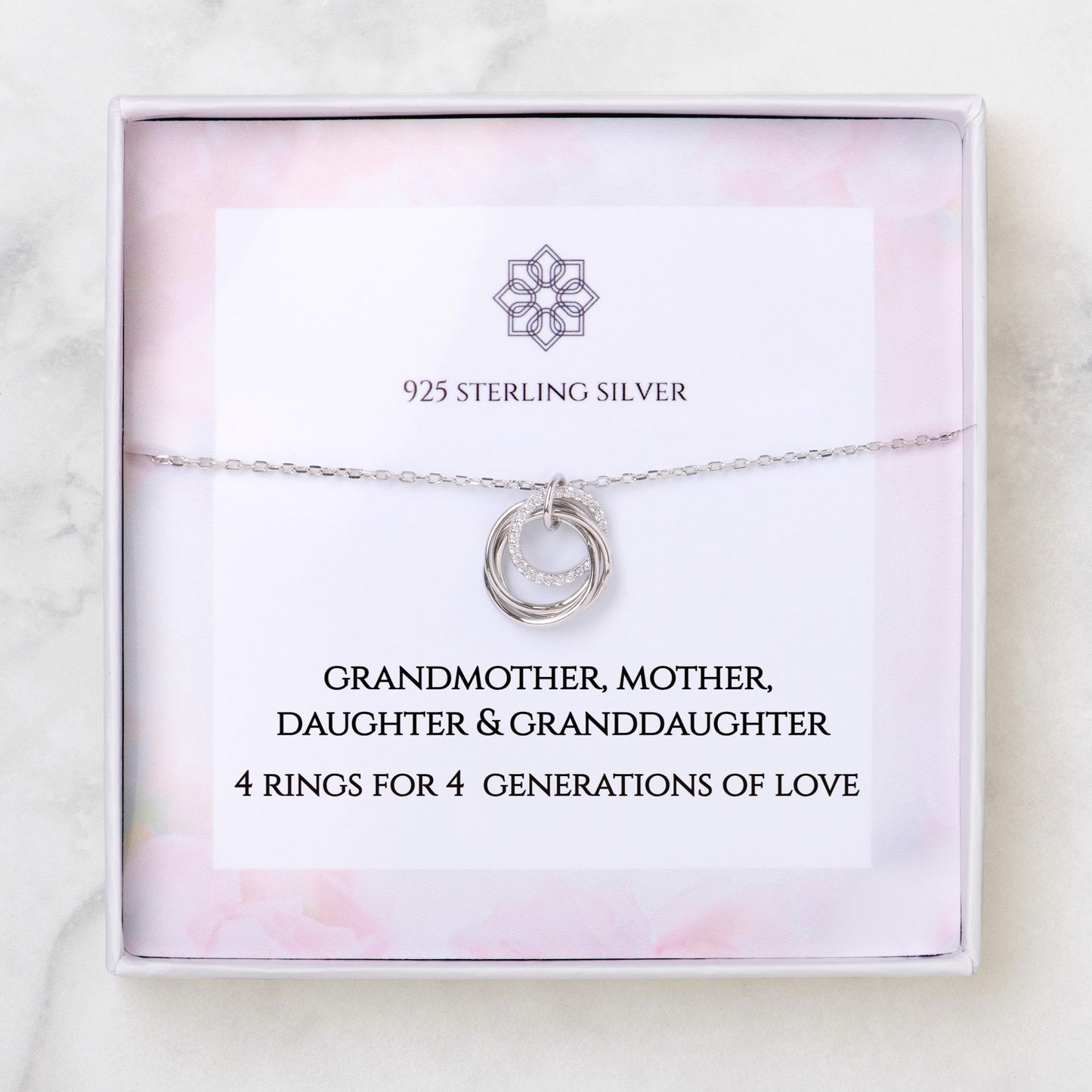 4 Rings for 4 Generations Necklace