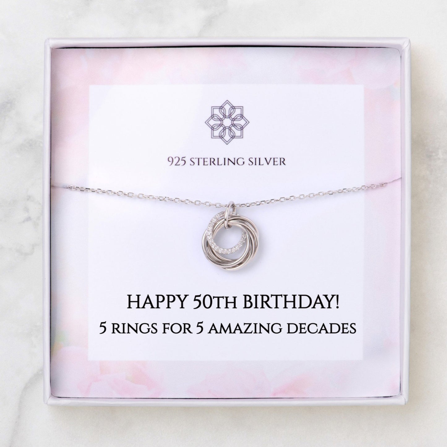 50th Birthday Ring Necklace