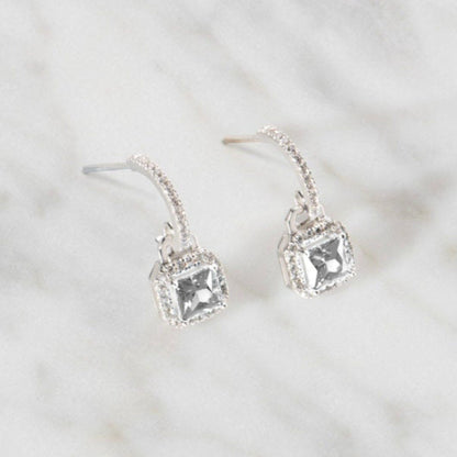 Square Drop Stud Earrings