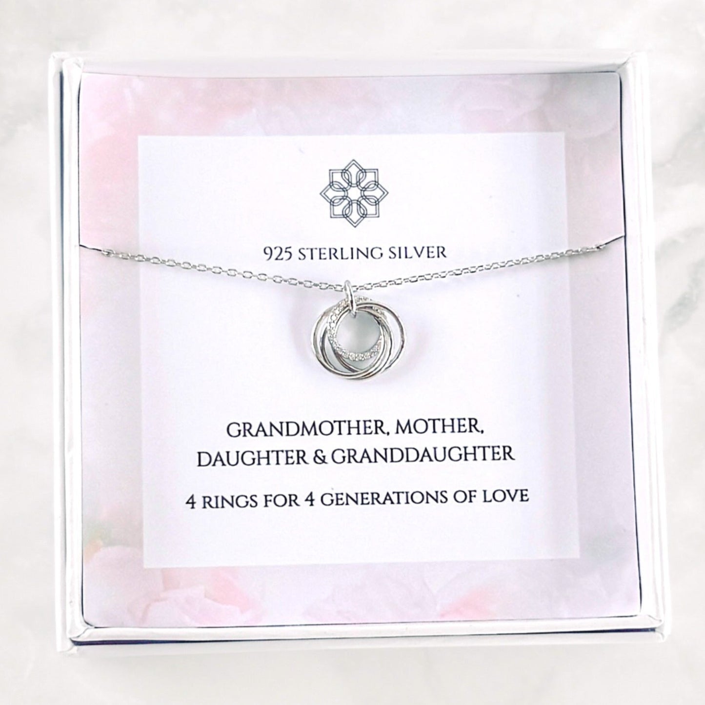 4 Rings for 4 Generations Necklace