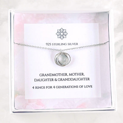 4 Rings for 4 Generations Necklace