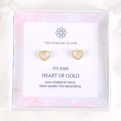 Heart Of Gold Stud Earrings