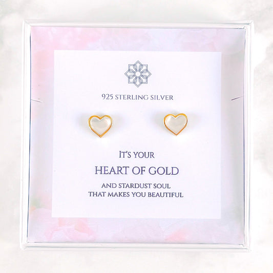 Heart Of Gold Stud Earrings