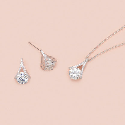 Lab Grown 1ct Diamond Necklace and Earrings
