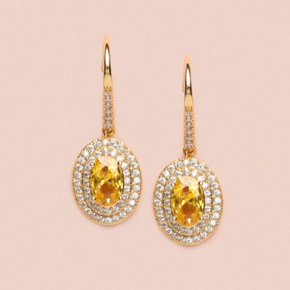 Citrine November Birthstone Drop Earrings