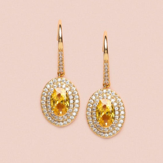 Citrine November Birthstone Drop Earrings