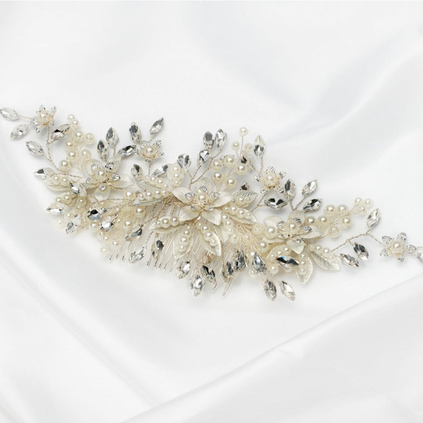 Bridal Pearl and Crystal Hair Piece