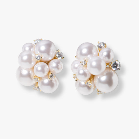 Pearl Cluster Stud Earrings