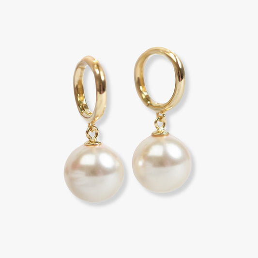 Vegan Pearl Hoop Earrings