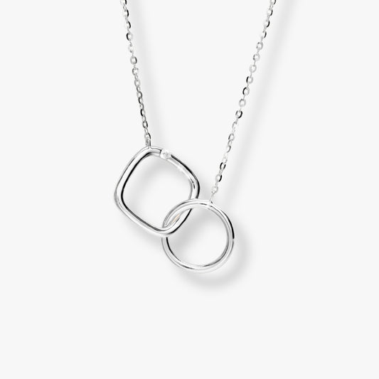 Infinity Circle and Square Necklace