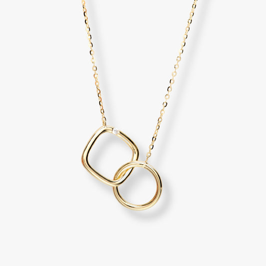 Infinity Circle and Square Necklace