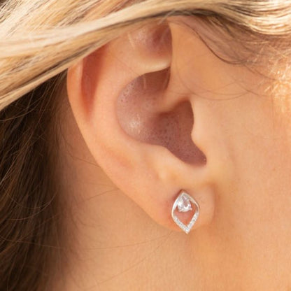 Teardrop Diamond Necklace and Earring Set