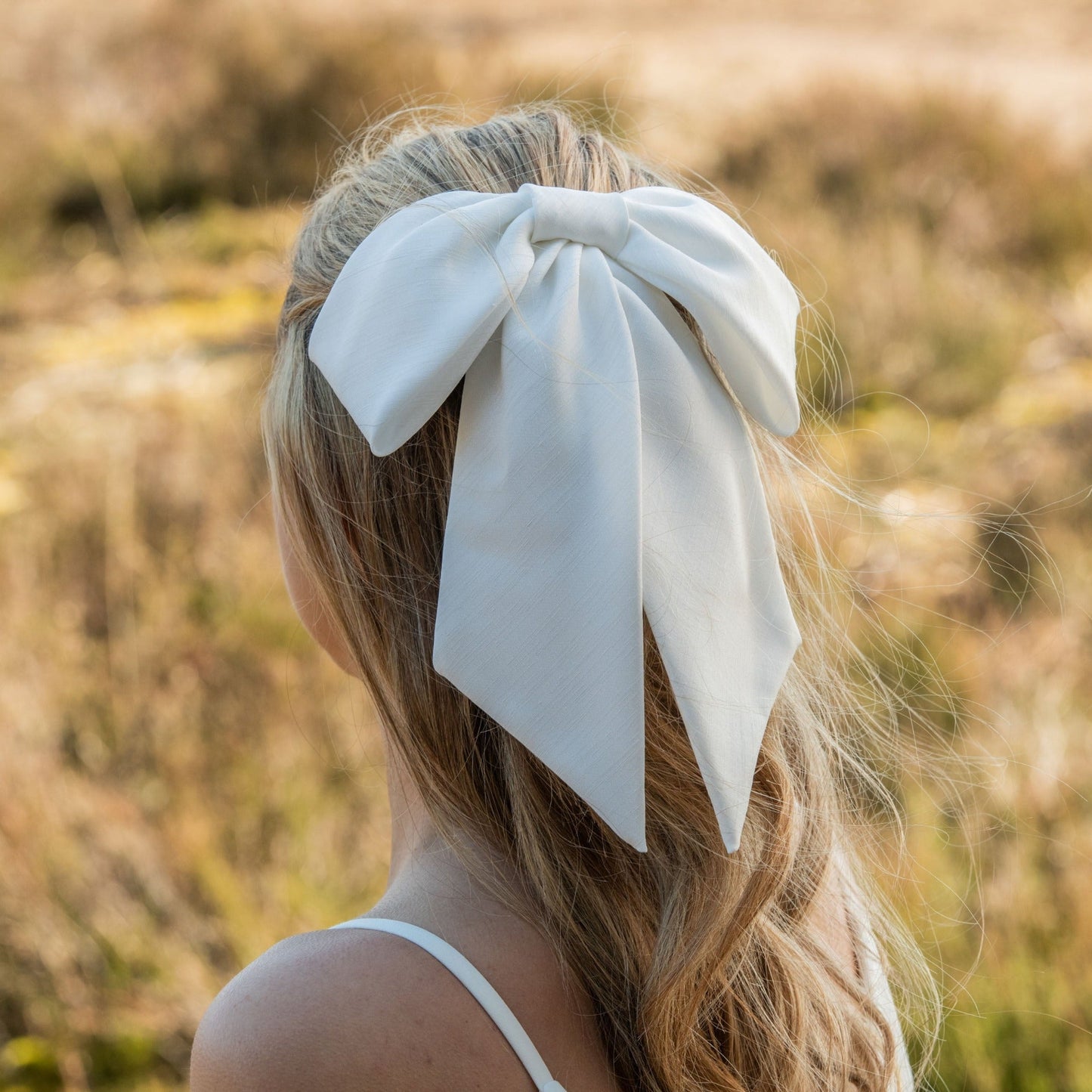 Oversized Black Satin Hair Bow