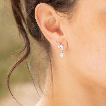 Dainty CZ Teardrop Stud Earrings