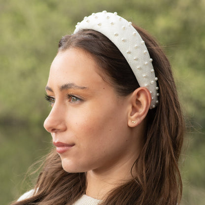 Pearl and Hessian wide Headband