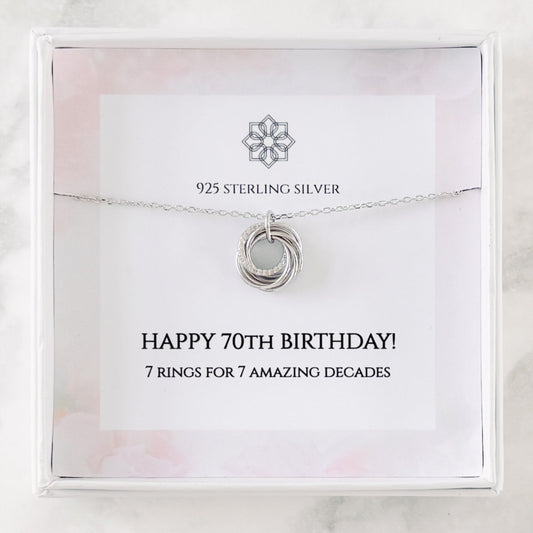 70th Birthday 7 Ring Necklace