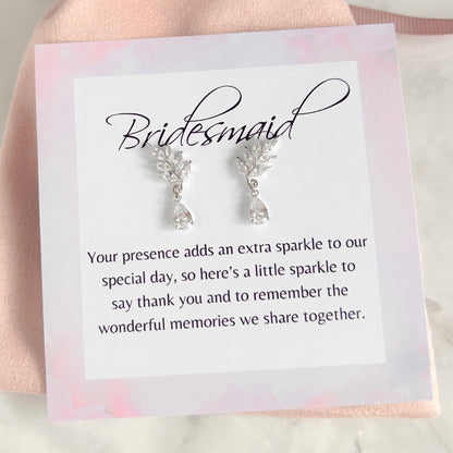 Bridesmaid Thank you Gift | Sterling Silver Earrings