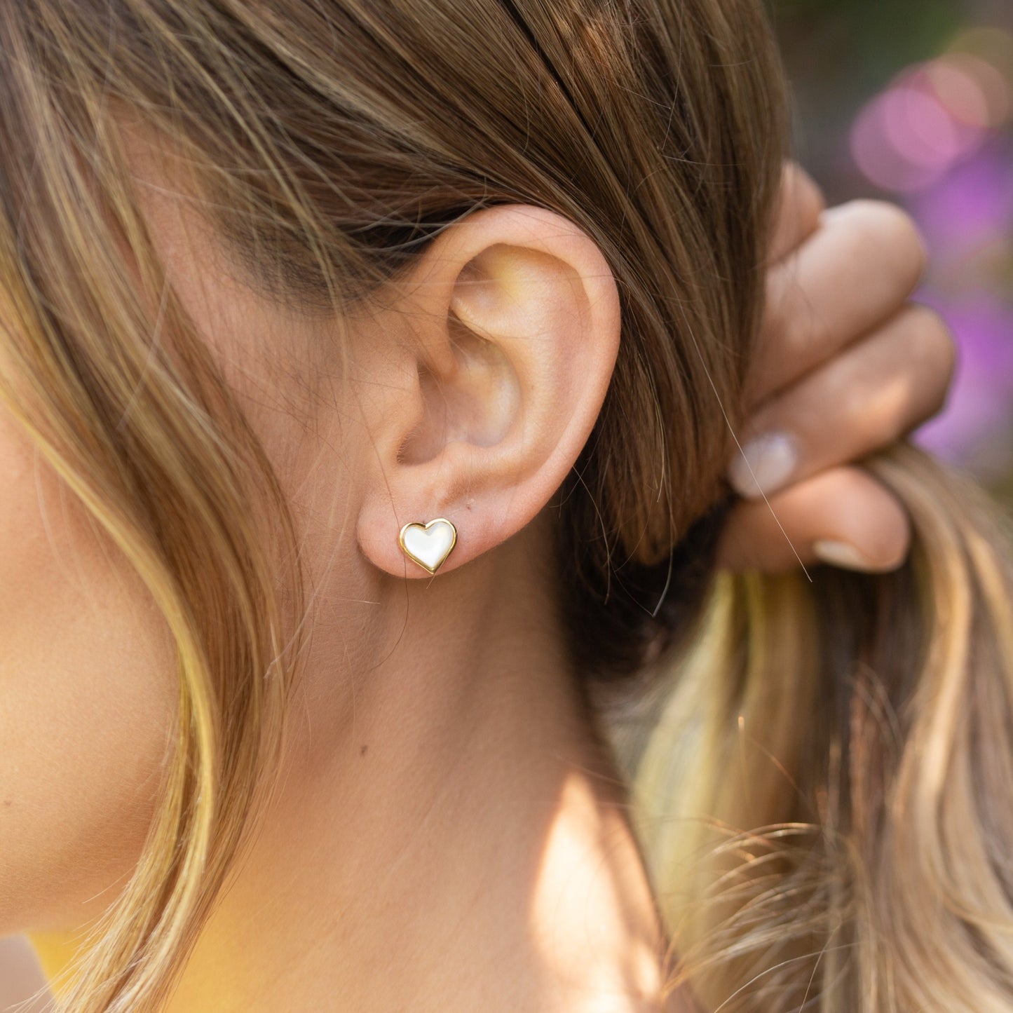 Heart Of Gold Stud Earrings