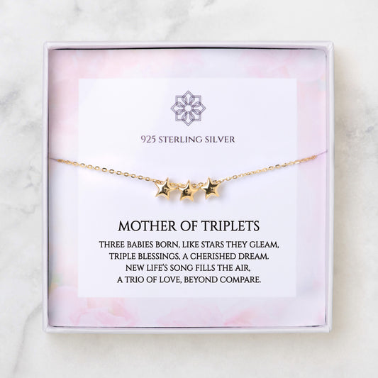 Mother of Triplets Star Necklace