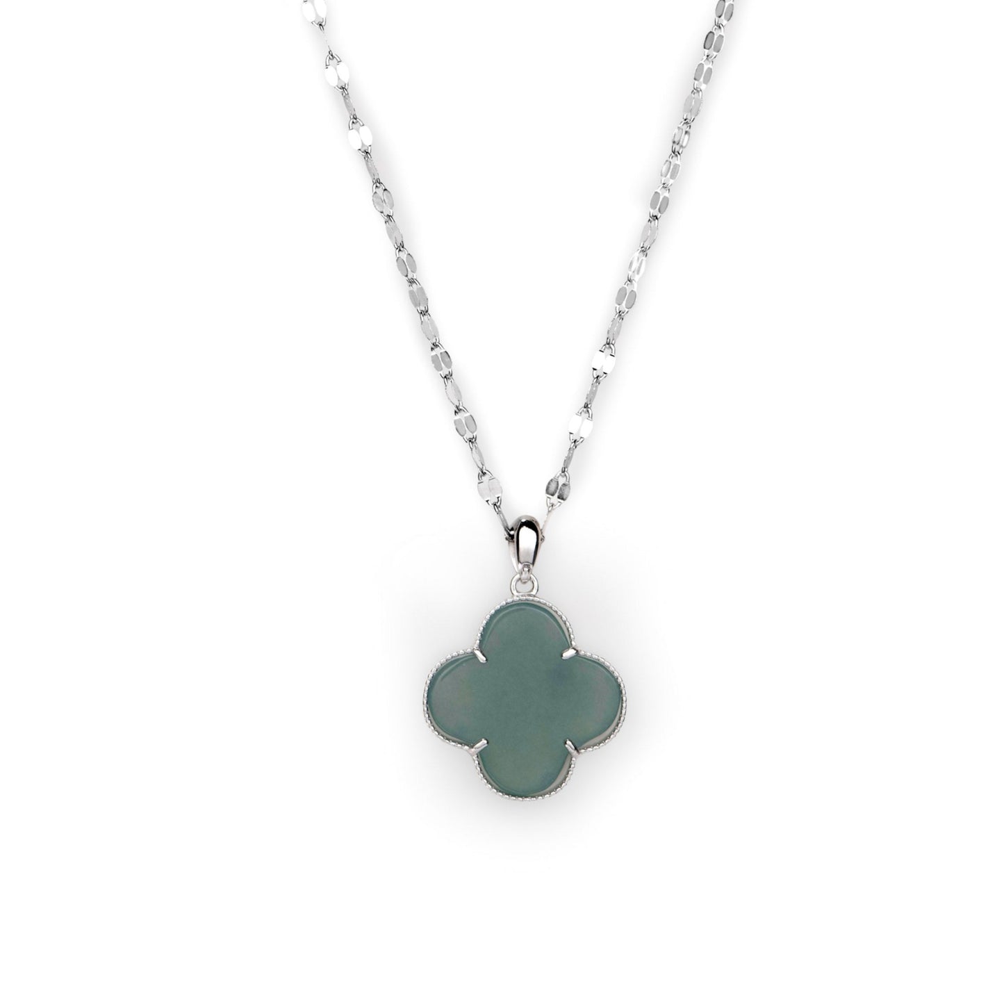 Semi-Precious Jade Clover Necklace