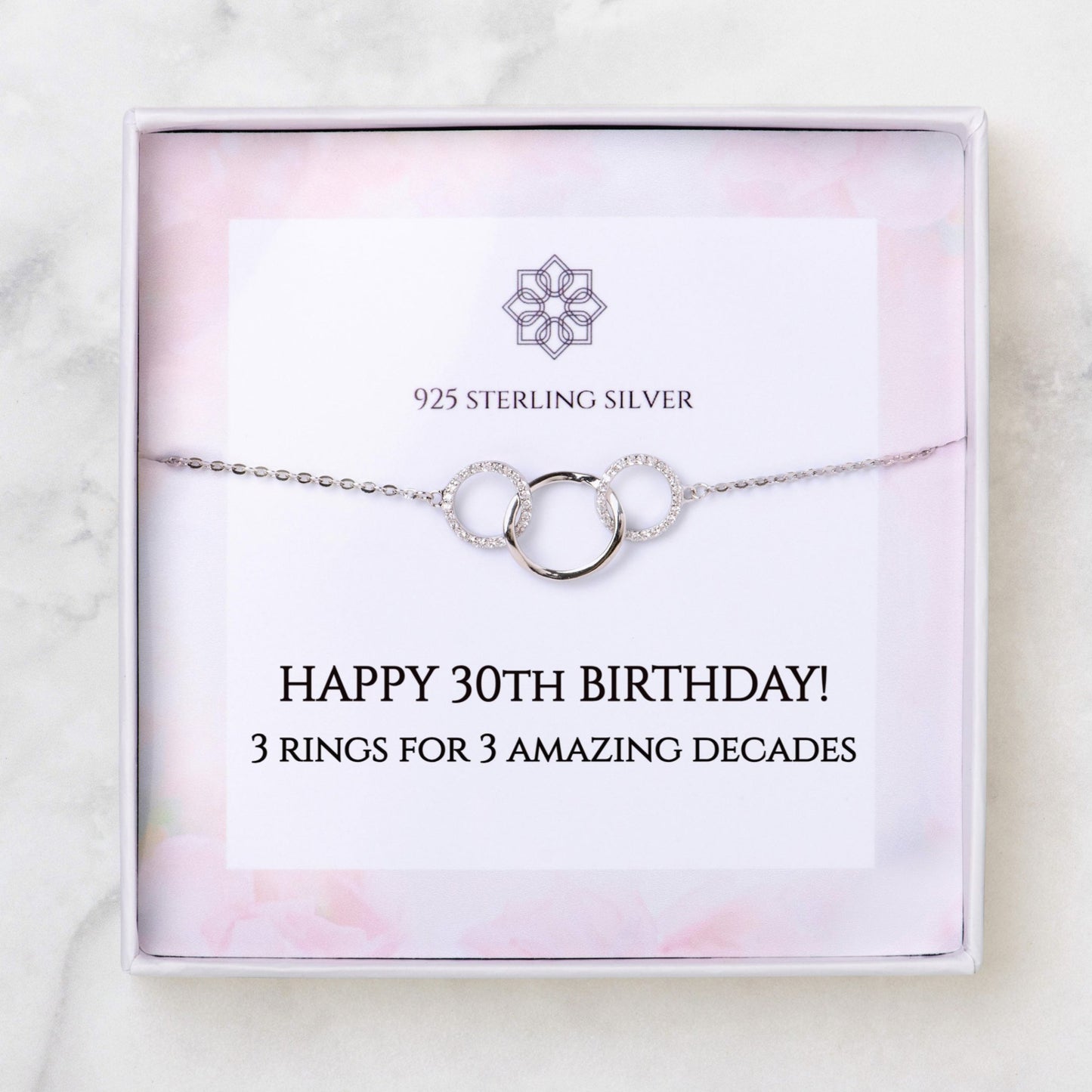 3 Rings 30th Birthday Bracelet