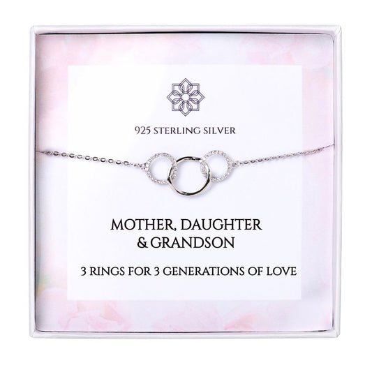 3 Rings for 3 Generations Grandson Necklace