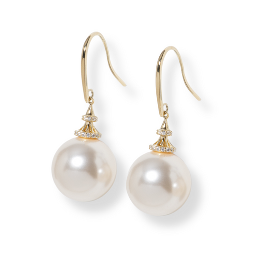 Vegan Pearl and Crystal Drop Earrings