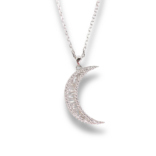 Crystal Crescent Moon Necklace