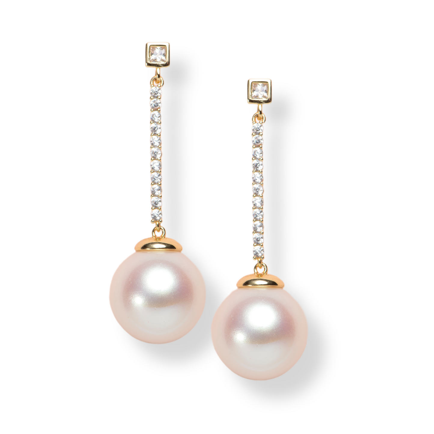 Vegan Pearl and Crystal Drop Earrings