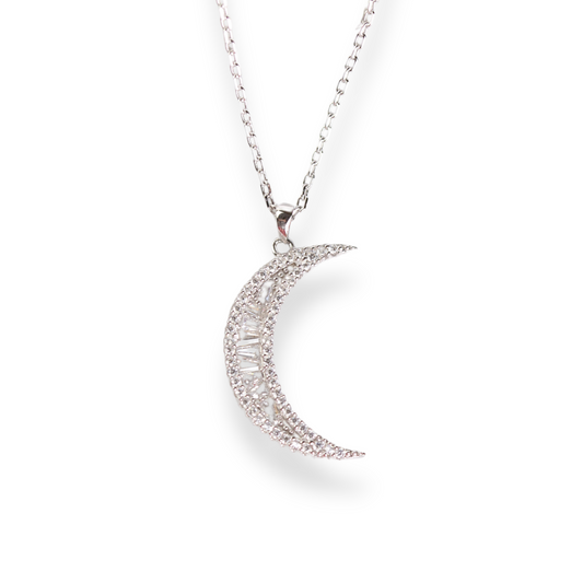 Crystal Crescent Moon Necklace