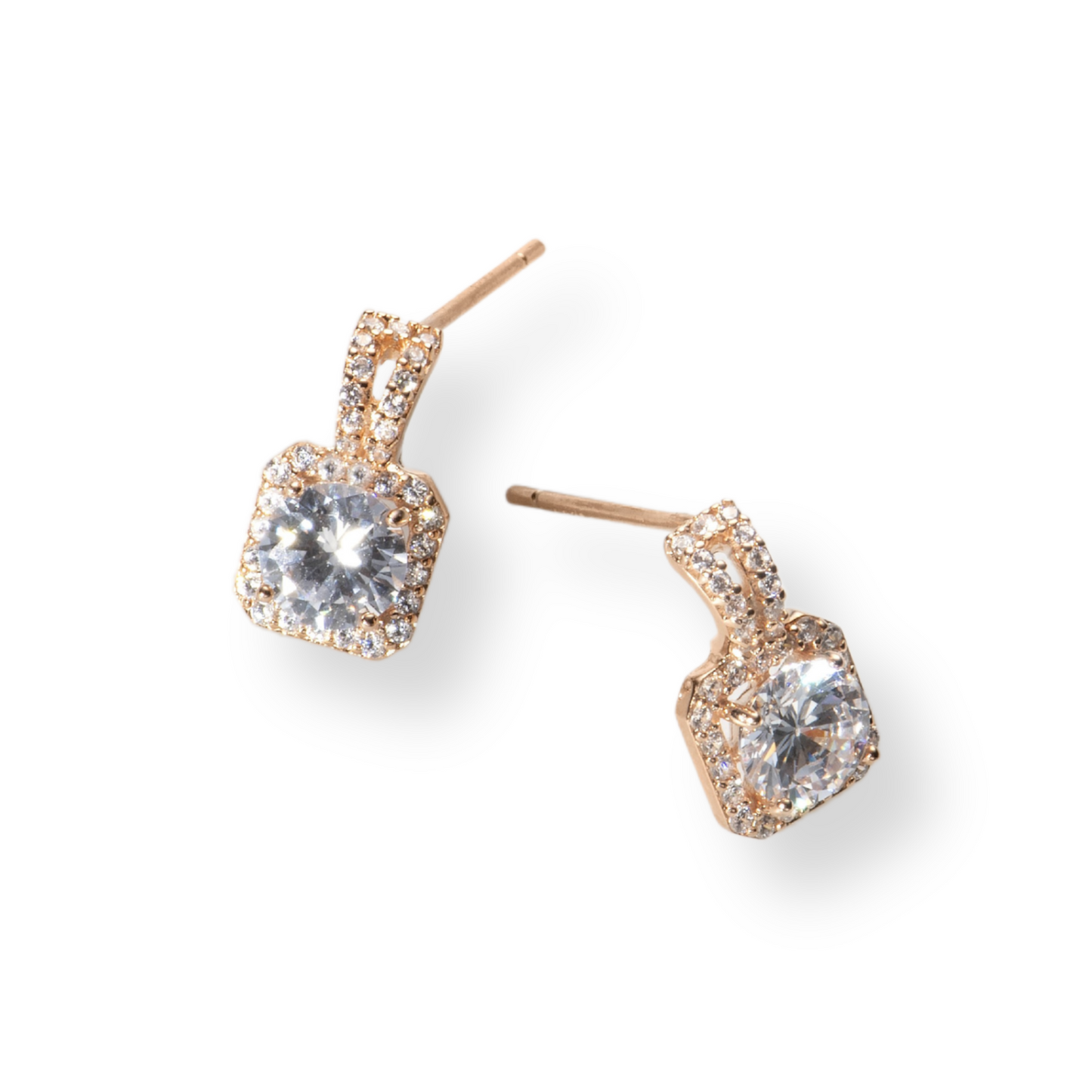 CZ Square Stud Earrings