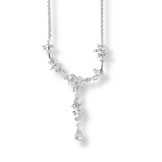 Diamanté Crystal Floral Necklace