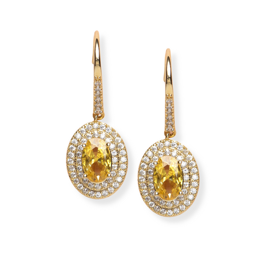 Citrine November Birthstone Drop Earrings