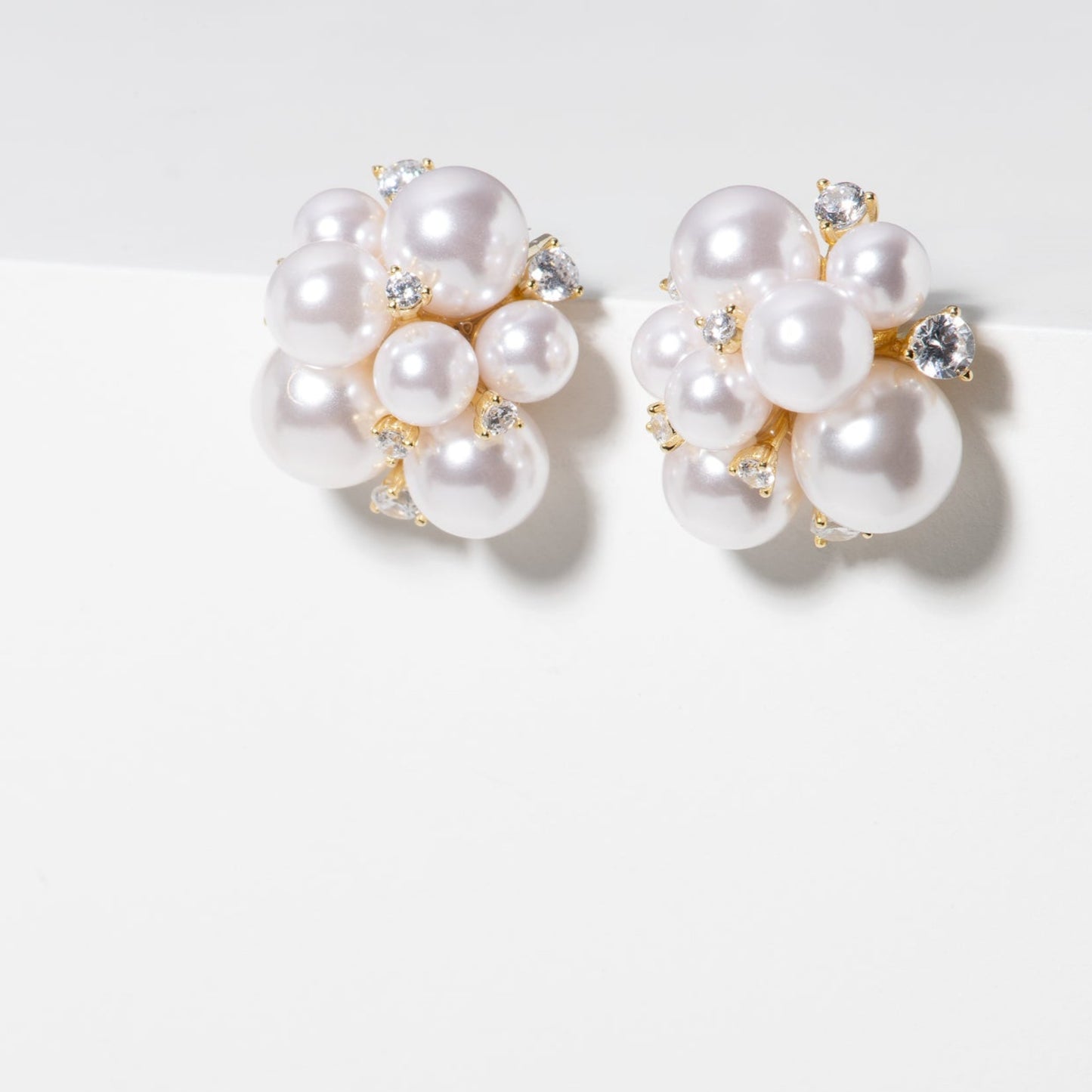 Pearl Cluster Stud Earrings