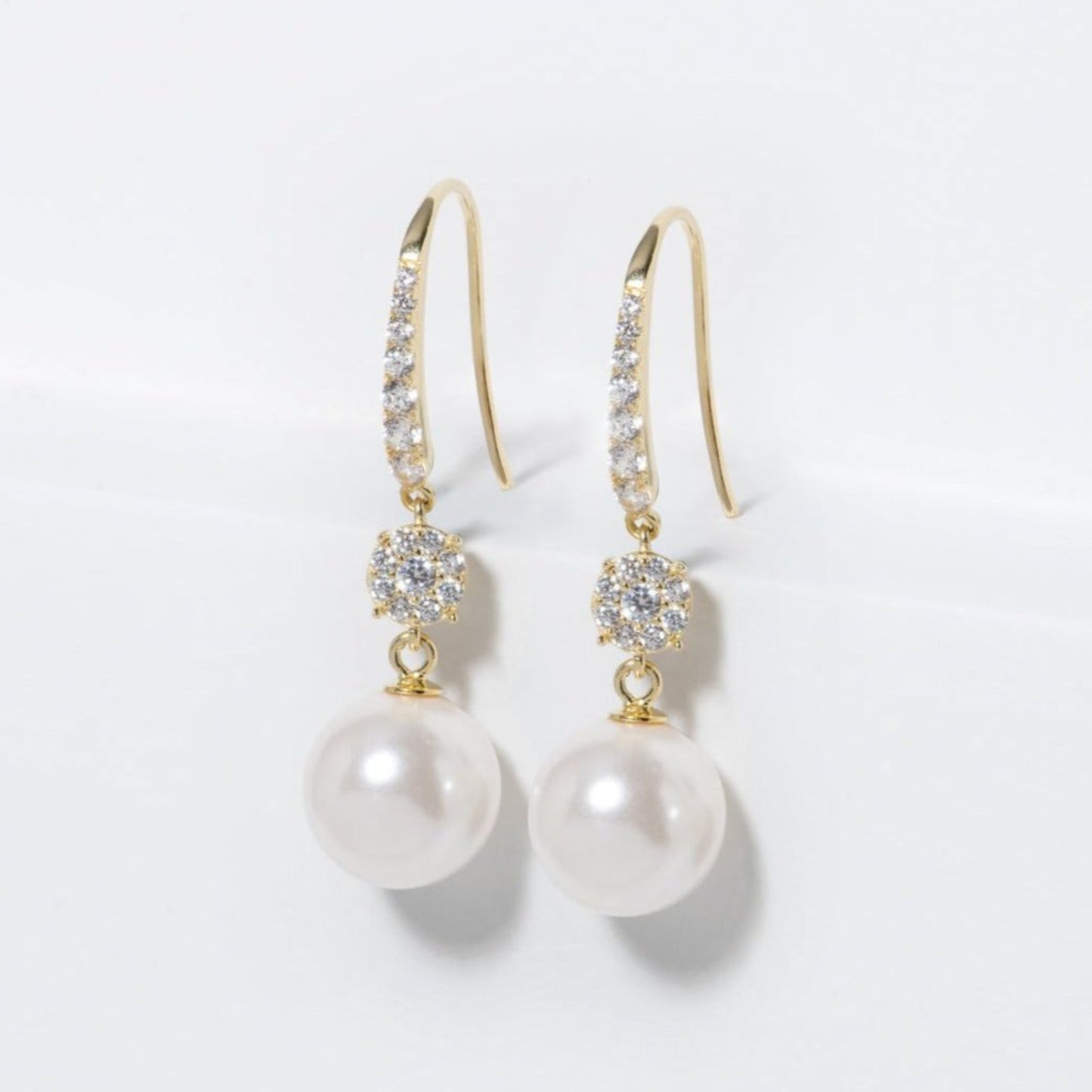 Bridal Diamante and Pearl Drop Jewellery Set