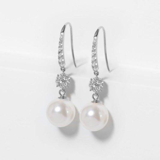 Bridal Diamante and Pearl Drop Jewellery Set