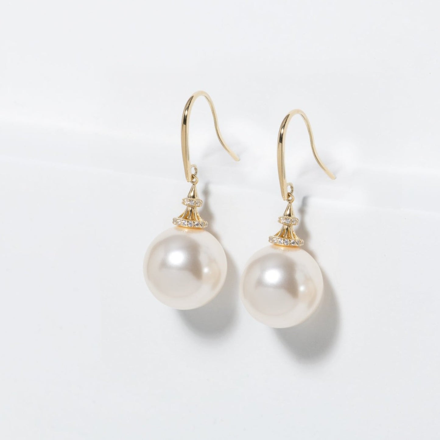 Vegan Pearl and Crystal Drop Earrings