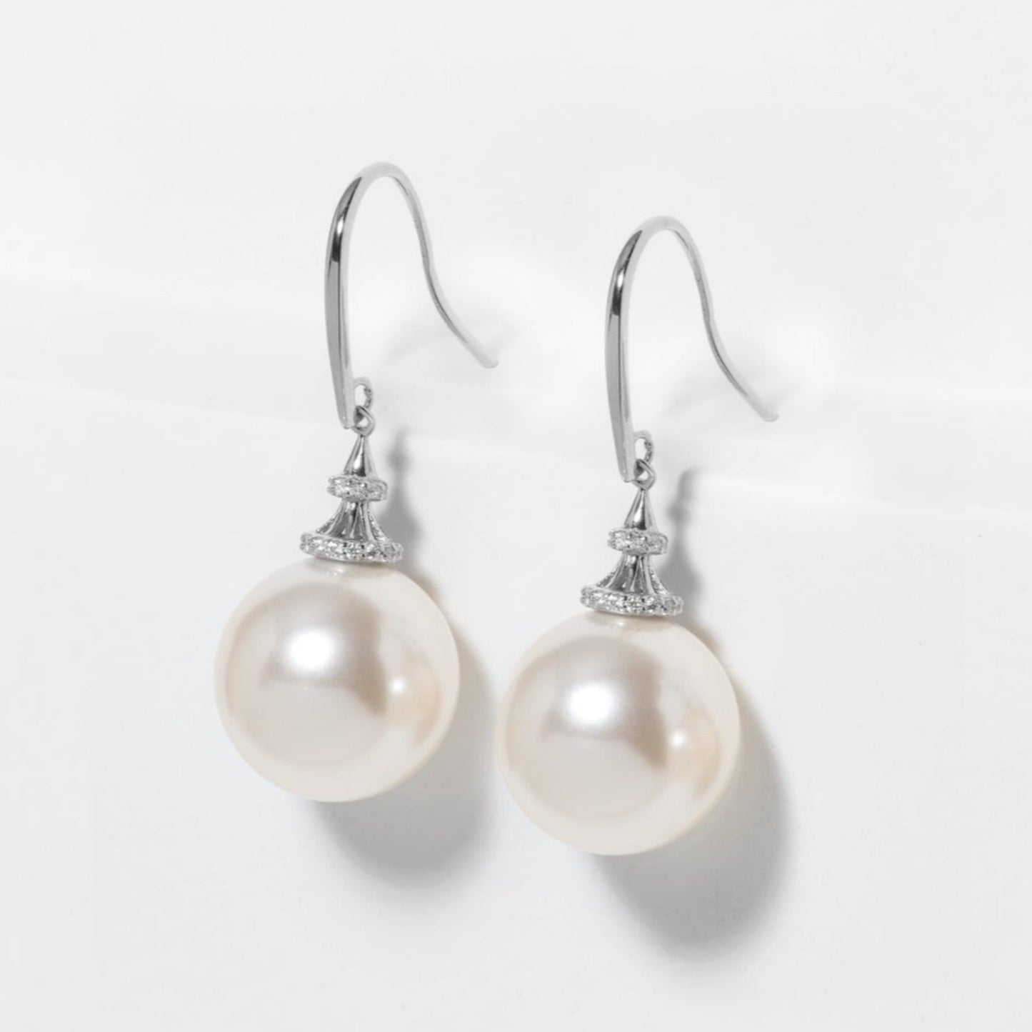 Vegan Pearl and Crystal Drop Earrings