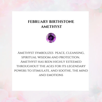 February Birthstone Earrings | Amethyst Drop Huggy Hoops